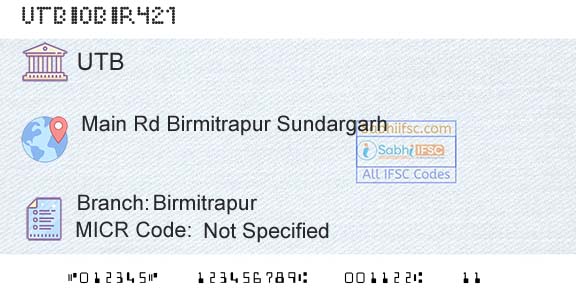 United Bank Of India BirmitrapurBranch 