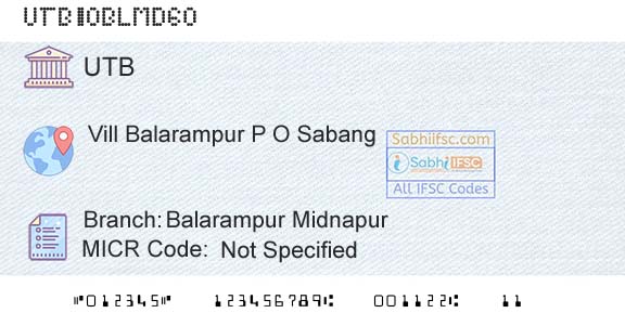 United Bank Of India Balarampur Midnapur Branch 