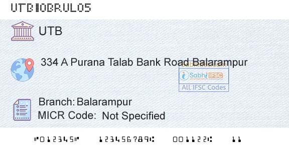 United Bank Of India BalarampurBranch 