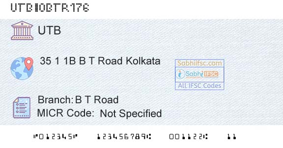 United Bank Of India B T RoadBranch 