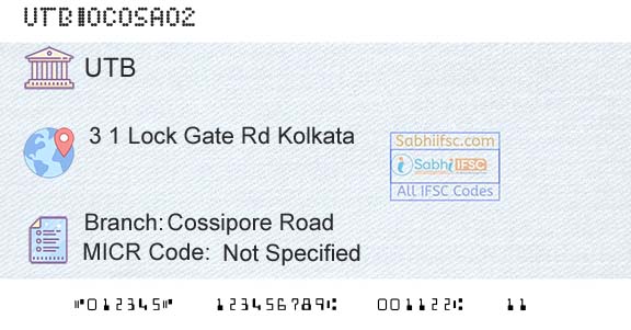 United Bank Of India Cossipore RoadBranch 