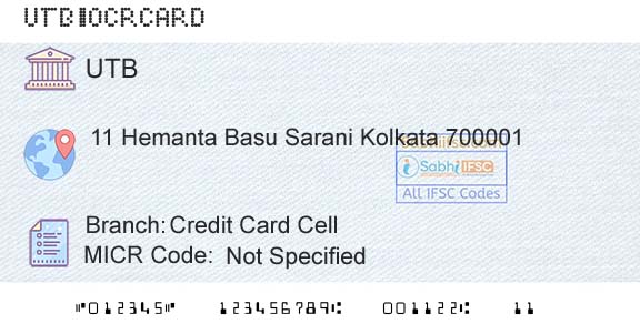 United Bank Of India Credit Card CellBranch 