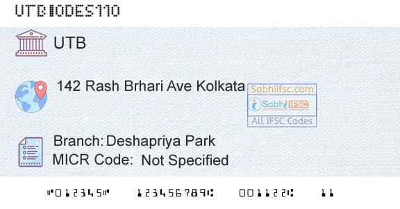 United Bank Of India Deshapriya ParkBranch 