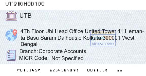 United Bank Of India Corporate AccountsBranch 
