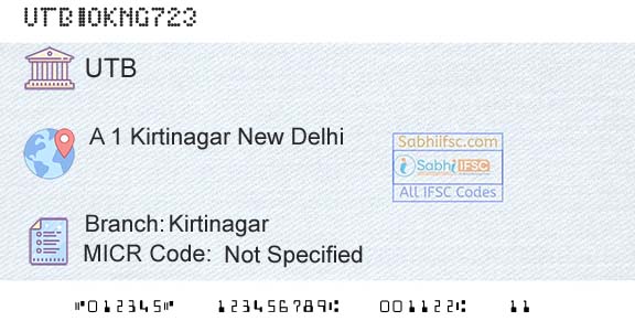 United Bank Of India KirtinagarBranch 