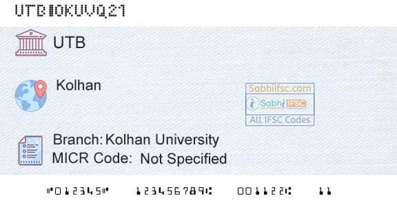 United Bank Of India Kolhan UniversityBranch 