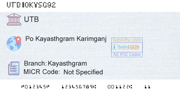 United Bank Of India KayasthgramBranch 