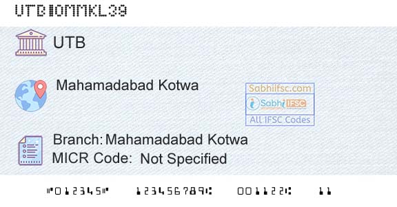 United Bank Of India Mahamadabad KotwaBranch 