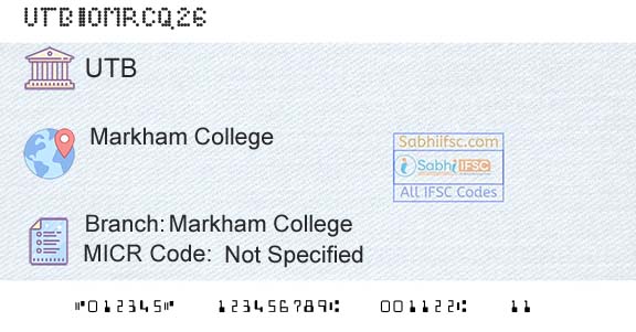 United Bank Of India Markham CollegeBranch 