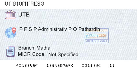 United Bank Of India MathaBranch 