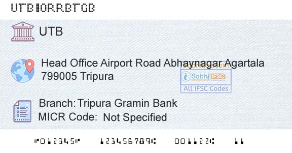 United Bank Of India Tripura Gramin BankBranch 