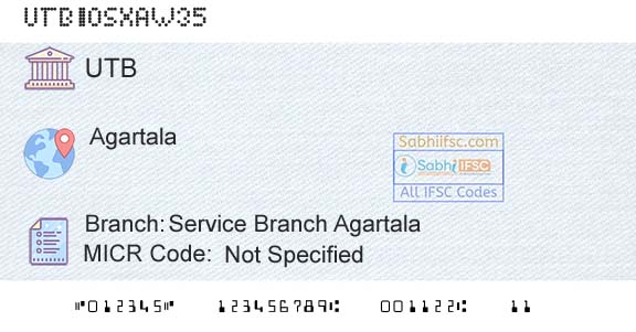 United Bank Of India Service Branch AgartalaBranch 
