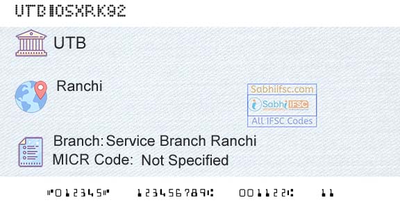 United Bank Of India Service Branch RanchiBranch 