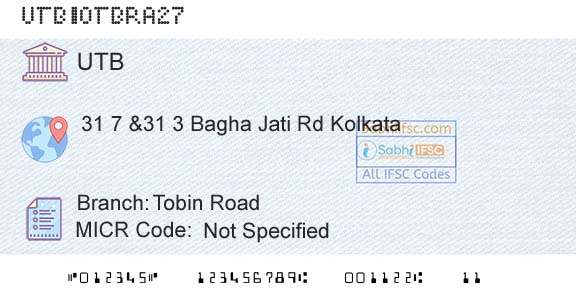 United Bank Of India Tobin RoadBranch 