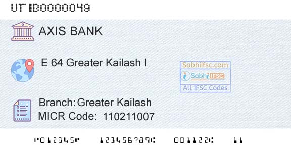 Axis Bank Greater KailashBranch 
