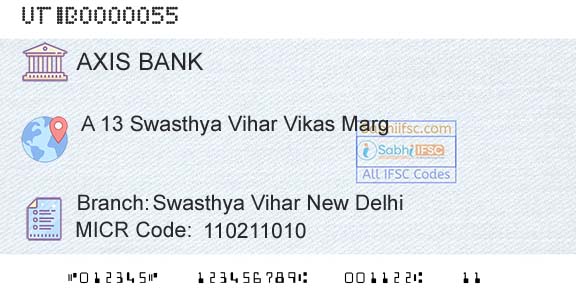 Axis Bank Swasthya Vihar New DelhiBranch 