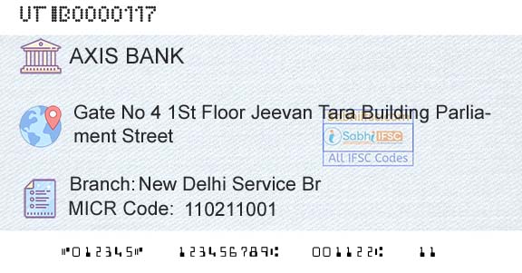 Axis Bank New Delhi Service BrBranch 