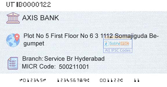 Axis Bank Service Br Hyderabad Branch 