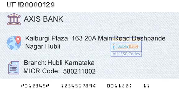 Axis Bank Hubli Karnataka Branch 