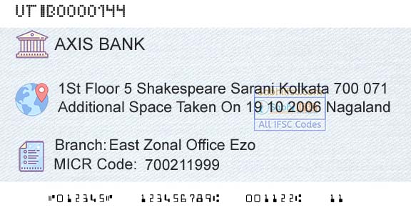 Axis Bank East Zonal Office EzoBranch 