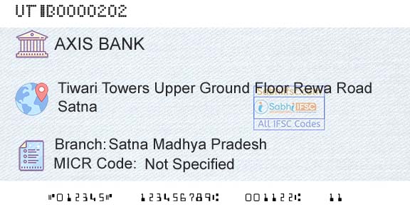 Axis Bank Satna Madhya Pradesh Branch 