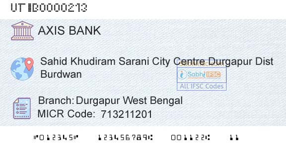 Axis Bank Durgapur West Bengal Branch 