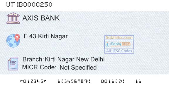 Axis Bank Kirti Nagar New Delhi Branch 