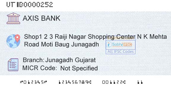 Axis Bank Junagadh Gujarat Branch 