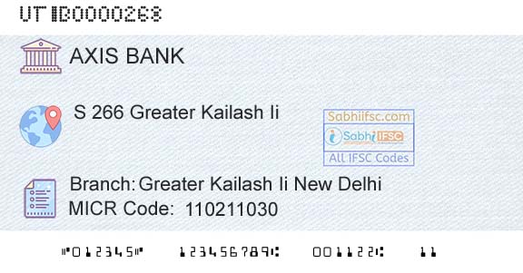Axis Bank Greater Kailash Ii New Delhi Branch 