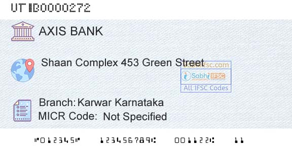 Axis Bank Karwar Karnataka Branch 