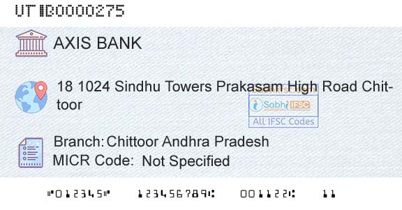 Axis Bank Chittoor Andhra Pradesh Branch 