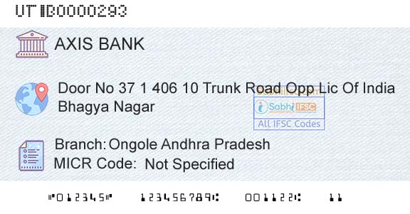 Axis Bank Ongole Andhra PradeshBranch 