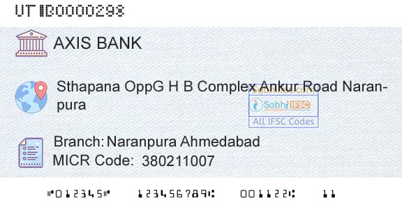 Axis Bank Naranpura [ahmedabad]Branch 