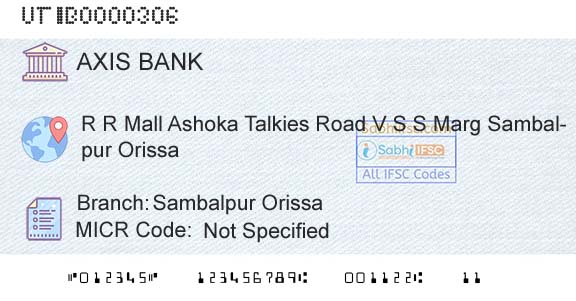 Axis Bank Sambalpur OrissaBranch 