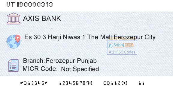 Axis Bank Ferozepur [punjab]Branch 