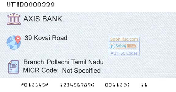 Axis Bank Pollachi Tamil Nadu Branch 