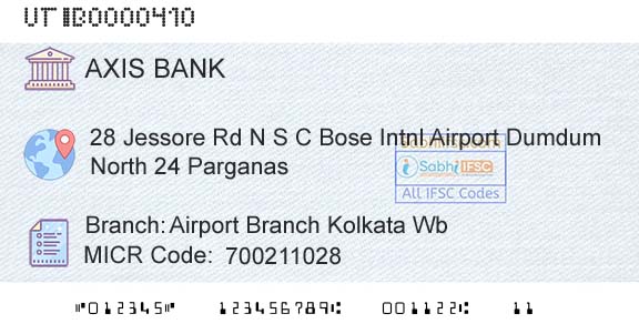 Axis Bank Airport Branch Kolkata Wb Branch 
