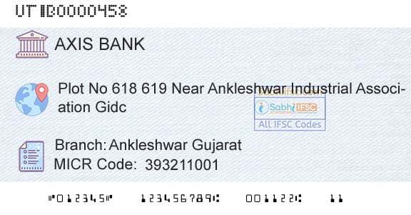 Axis Bank Ankleshwar Gujarat Branch 