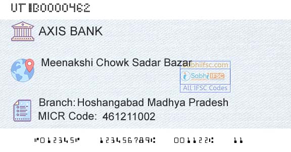 Axis Bank Hoshangabad Madhya Pradesh Branch 