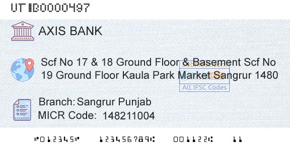 Axis Bank Sangrur Punjab Branch 