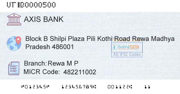 Axis Bank Rewa M P Branch 
