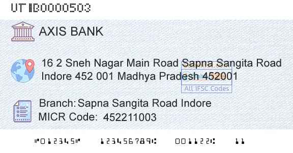 Axis Bank Sapna Sangita Road Indore Branch 