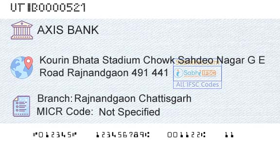 Axis Bank Rajnandgaon ChattisgarhBranch 