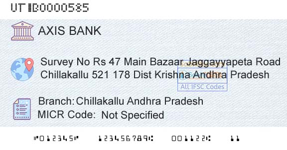 Axis Bank Chillakallu Andhra PradeshBranch 