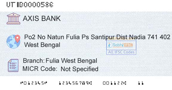 Axis Bank Fulia West BengalBranch 