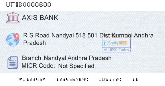 Axis Bank Nandyal Andhra PradeshBranch 