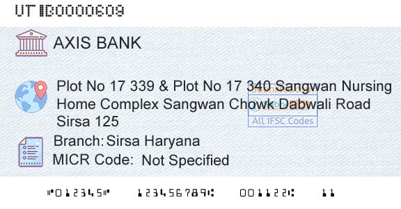 Axis Bank Sirsa HaryanaBranch 