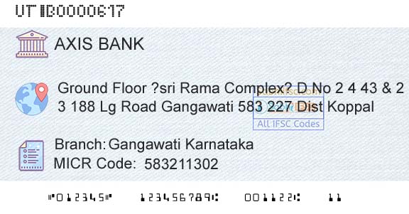 Axis Bank Gangawati Karnataka Branch 