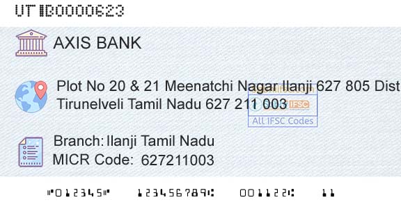 Axis Bank Ilanji Tamil NaduBranch 