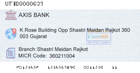 Axis Bank Shastri Maidan RajkotBranch 
